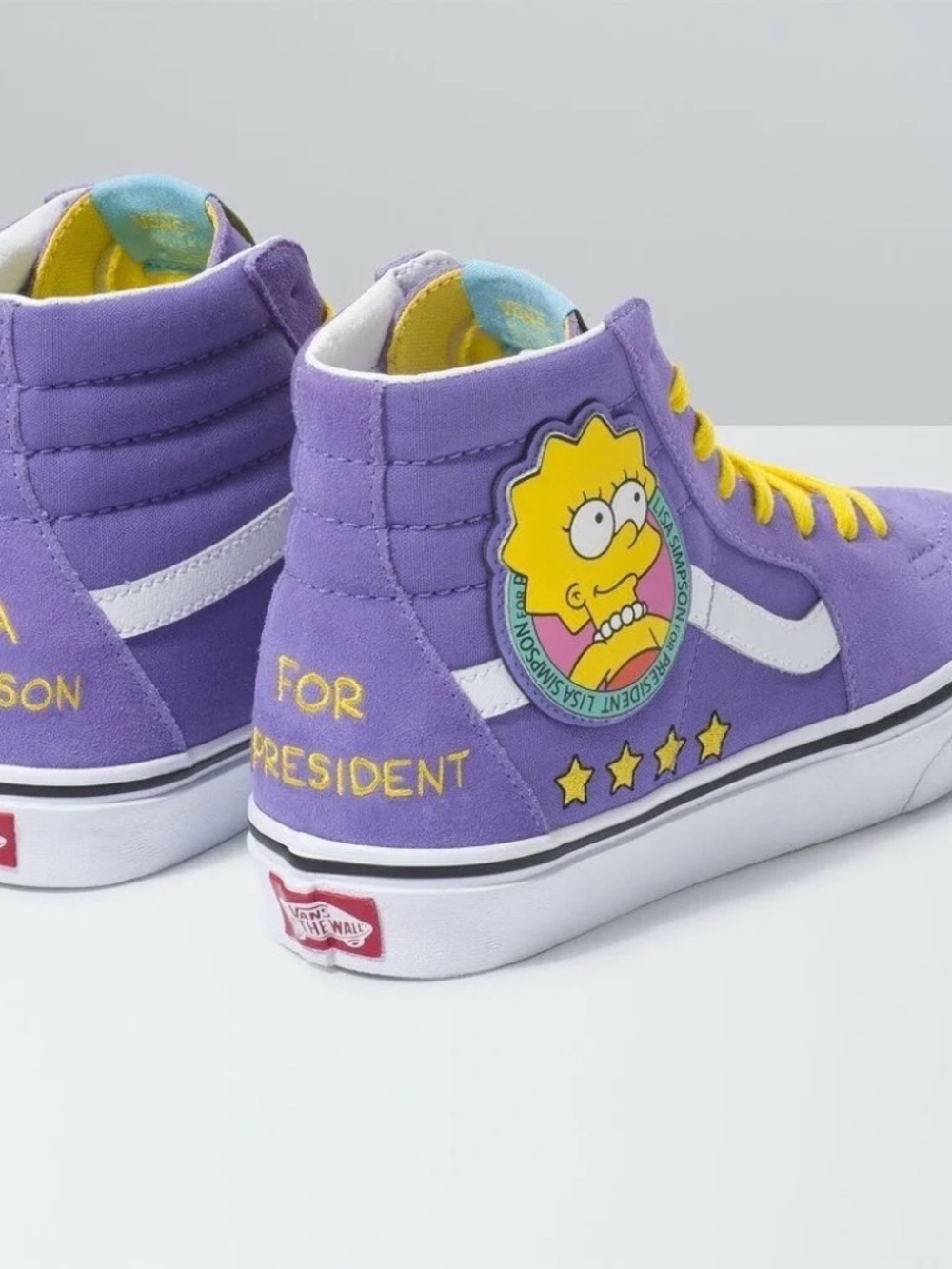 Vans Sk8 Hi Trainers The Simpsons Lisa 4 President in Purple